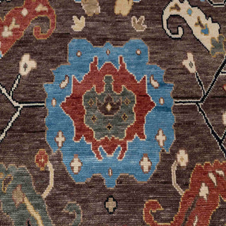 Ashoka 9x12 Brown Blue Modern Turkish Oushak Rug
