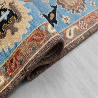 Ashoka 9x12 Brown Blue Modern Turkish Oushak Rug