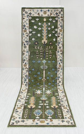 Persian Green Tree Of Life Hand Knotted Wool Rug