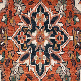 Rust Red Serapi Heriz Hand-Knotted Wool Rug
