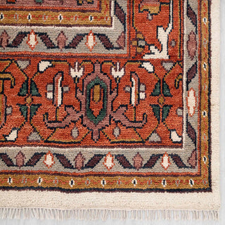 Rust Red Serapi Heriz Hand-Knotted Wool Rug