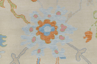Grey Cream Turkish Inspired Premium Modern Hand Knotted Oushak Rug