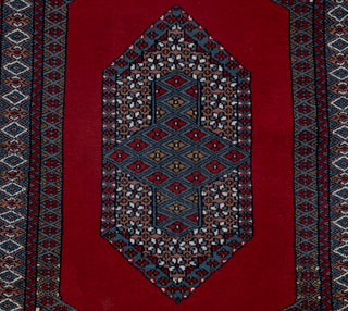 Vespera Red 2.6x4 Persian Medallion Bokhara Wool Area Rug