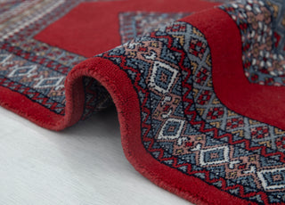 Vespera Red 2.6x4 Persian Medallion Bokhara Wool Area Rug