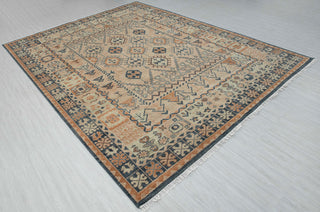Terracotta  9x12 Beige Tribal Oushak Wool Area Rug