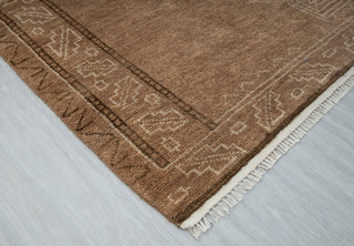 Velasquez Earth Brown Modern Minimalist Handmade Wool Rug