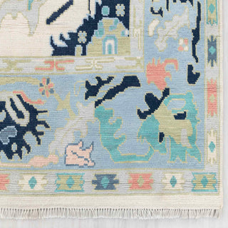 Melrose Ivory Turkish Oushak Hand-Knotted Wool Rug