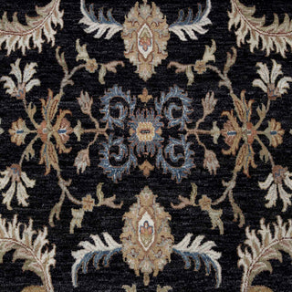 Black & Ivory Floral All Over Persian Floral Palmette Inspired Rug