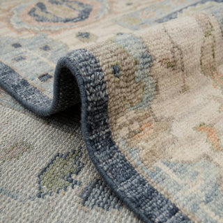 Midnight Navy & Ivory Persian Floral Palmette Hand-Knotted Wool Area Rug