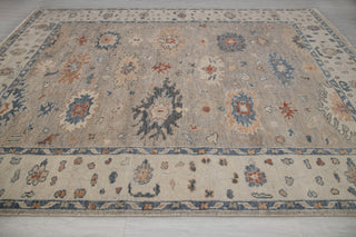 9x12 Gray Sand Muted Oushak Style Soft Wool Handmade Rug