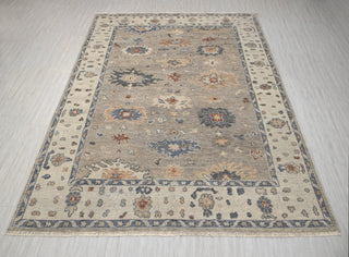 9x12 Gray Sand Muted Oushak Style Soft Wool Handmade Rug
