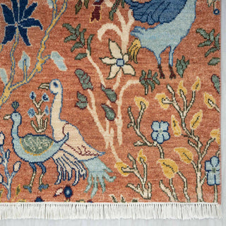 5x7 Persian Peacock Garden Inspired Wool Rug