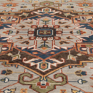 12x15 Gray Chocolate Brown Hand Knotted Persian Serapi Oversize Rug