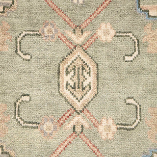 8x10 Green Cream Wool Modern Oushak Handmade Soft Look Rug