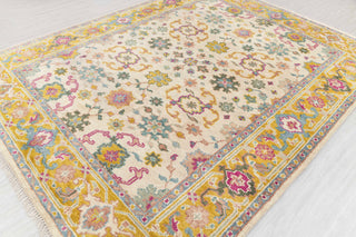Hauser Loom 8x10 Ivory Gold Oushak Hand Knotted Wool Rug