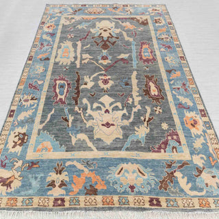 Hartley 9x12 Gray Blue Turkish Oushak Handmade Woolen Carpet