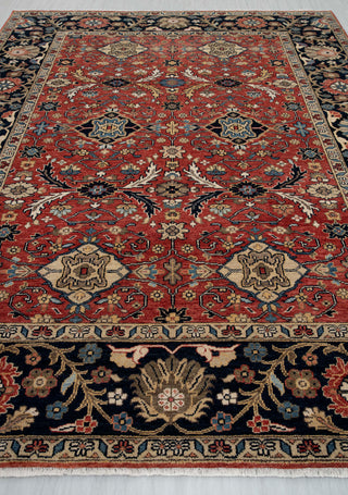 Vermilion- 9x12 Red Persian Mahal Hand Knotted Wool Rug