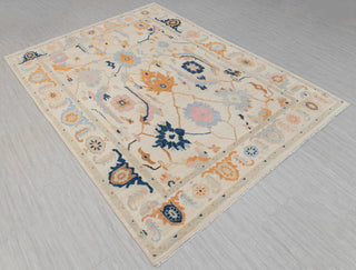 Lauren Ivory Cream Turkish Oushak Hand Knotted Wool Rug