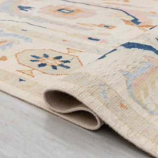 Lauren Ivory Cream Turkish Oushak Hand Knotted Wool Rug