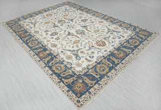 9x12 Ivory Traditional Persian Sultanabad Inspired High KPSI Wool Rug