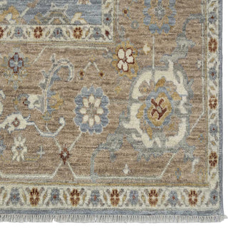 Muted Taupe & Ivory Garden Cypress Hand-Knotted Wool Area Rug