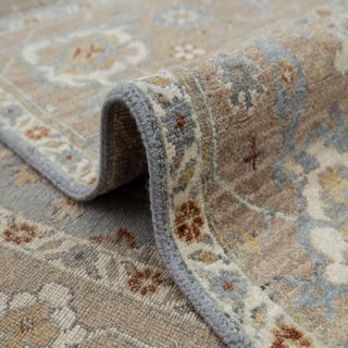 Muted Taupe & Ivory Garden Cypress Hand-Knotted Wool Area Rug