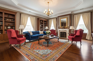 Rust & Navy Blue  12x15 Oversize Persian Carpet