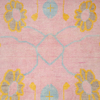 Blush 9x12 Pink Floral Turkish Oushak Hand Knotted Rug