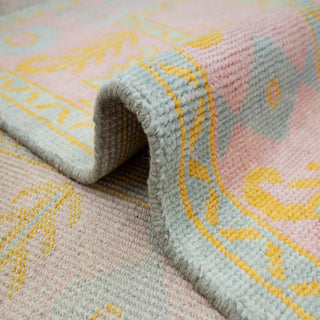 Blush 9x12 Pink Floral Turkish Oushak Hand Knotted Rug