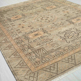 Aurekh 8x10 Camel Sand Hand Knotted Wool Rug