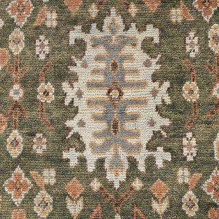 Helen Olive Green 8x10 Hand Knotted Woolen Rug