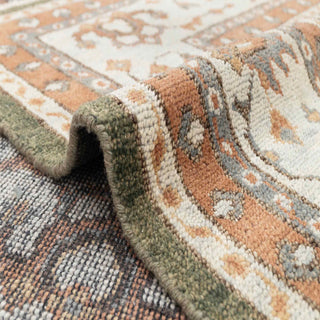 Helen Olive Green 8x10 Hand Knotted Woolen Rug