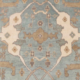 Alligreen well - 8x10 Green Gray Oushak Wool Rug
