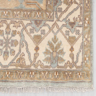 Alligreen well - 8x10 Green Gray Oushak Wool Rug
