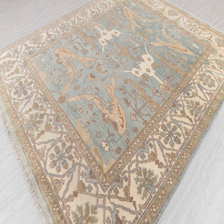 Alligreen well - 8x10 Green Gray Oushak Wool Rug