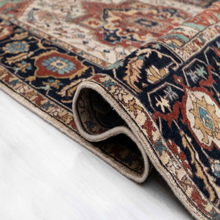 Kashan Serapi  Persion Ivory Wool Rug 6x9