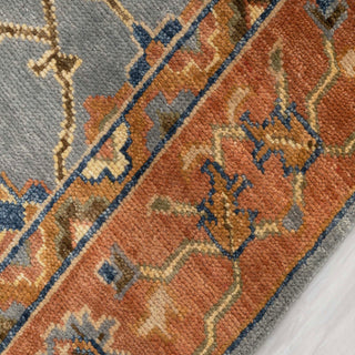 Adler Bluish Gray Turkish Oushak Hand-Knotted Wool Rug