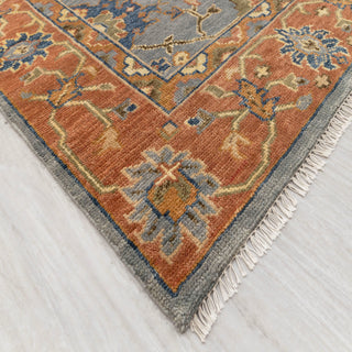 Adler Bluish Gray Turkish Oushak Hand-Knotted Wool Rug