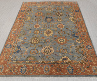 Adler Bluish Gray Turkish Oushak Hand-Knotted Wool Rug