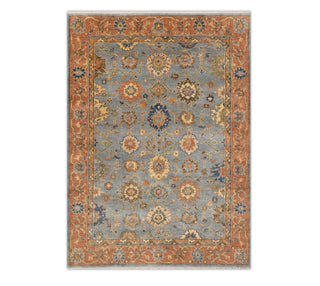Adler Bluish Gray Turkish Oushak Hand-Knotted Wool Rug