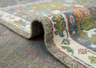 Botanical 8x10 Gray Turkish Blossom Oushak Wool Rug