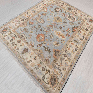 Herbert 8x10 Blue Distressed Vintage Look Oushak Wool Rug