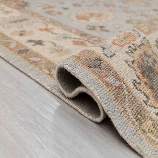 Carolyn Blue Turkish 8x10 Distressed Look Oushak Wool Rug