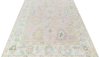 Soft Blue Pink Modern Premium Inspired Wool Hand Knotted Rug