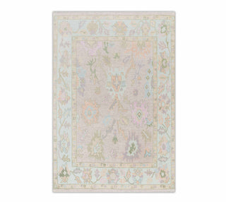 Soft Blue Pink Modern Premium Inspired Wool Hand Knotted Rug