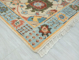Marigold 8x10 Ivory Turkish Oushak Floral Wool Rug