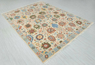 Marigold 8x10 Ivory Turkish Oushak Floral Wool Rug