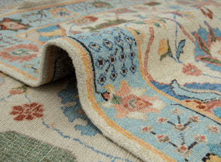Marigold 8x10 Ivory Turkish Oushak Floral Wool Rug