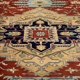9x12 Serapi Premium Persian Medallion Wool Area Rug