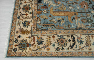 Ramin 8x10 Blue Ivory Persian Tabriz Hand Knotted Wool Rug